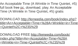 An Acceptable Time A Wrinkle in Time Quintet