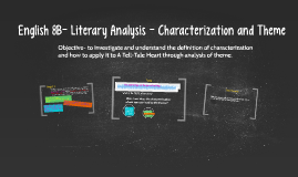 Characterization in a literary analysis