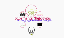 Sapir and whorf thesis