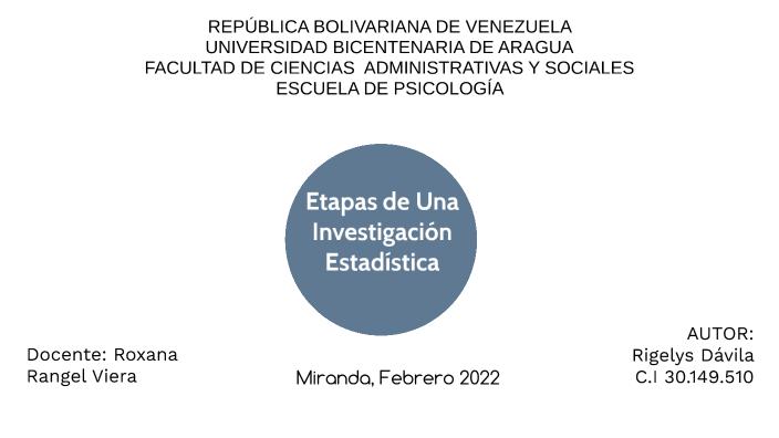 Etapas De Una Investigación Estadística By Rigelys Althair Dávila