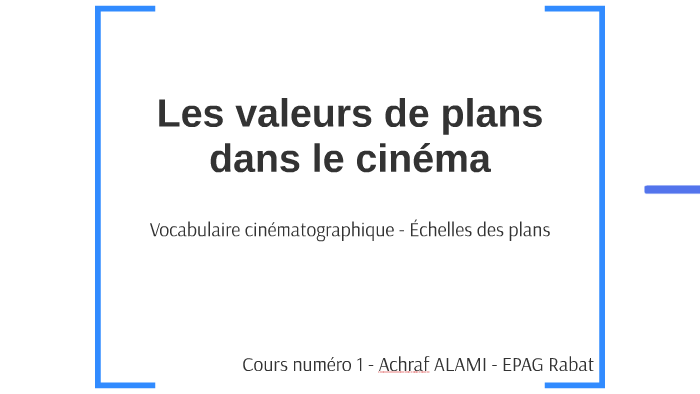Les valeurs de plan dans le cinéma by Alami Achraf on Prezi