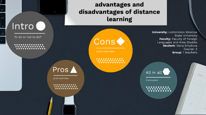 Advantages and disadvantages of distance learning by Daria Smykova on Prezi