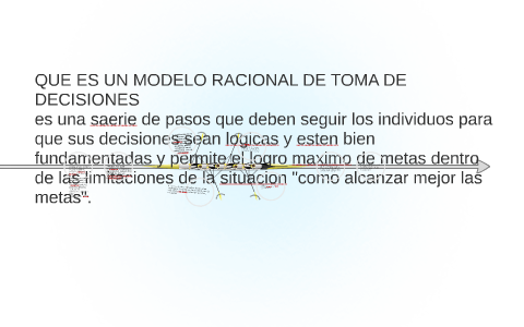 QUE ES UN MODELO RACIONAL DE TOMA DE DECISIONES: by