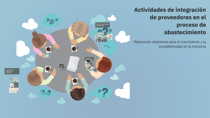 Actividades de integración de proveedores en el proceso de