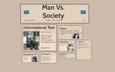 what does man vs society mean