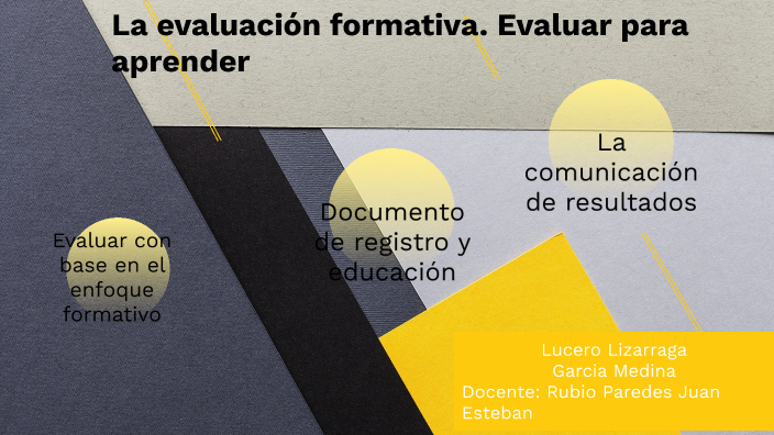 La evaluación formativa. Evaluar para aprender by Alma Garcia on Prezi