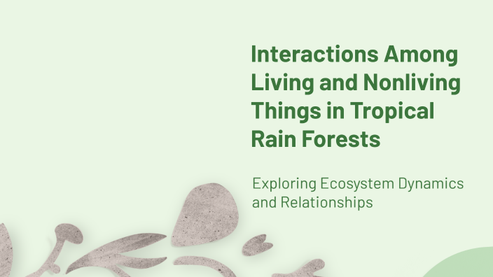 Interactions Among Living and Nonliving Things in Tropical Rain Forests ...