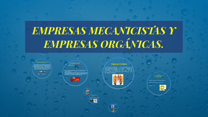 EMPRESAS MECANICISTAS Y EMPRESAS ORGÁNICAS. by ANA RODRIGUEZ