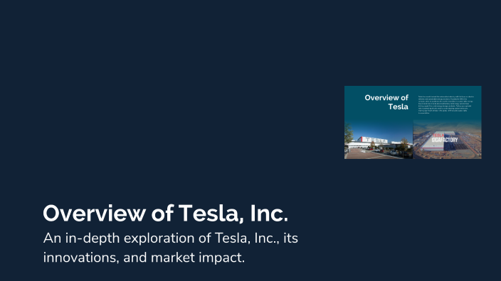 Overview of Tesla, Inc. by Youssef Ali on Prezi