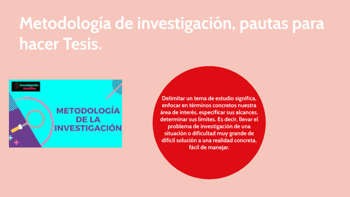Metodología de investigación, pautas para hacer Tesis. by Daniel Tello
