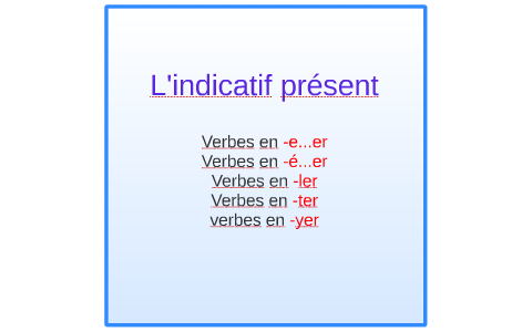 L'indicatif présent by