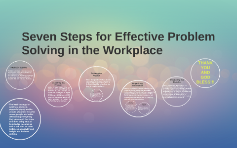 steps for effective problem solving in the workplace