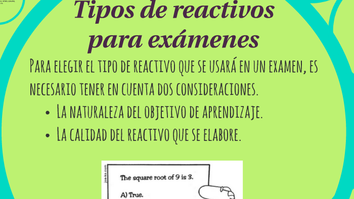 Tipos de reactivos para exámenes by Dalia Isabel Rosas Zuno on Prezi
