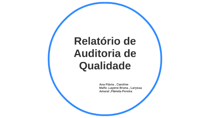 Relatório de Auditoria de Qualidade by Layene Bruna on Prezi