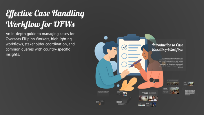 Case Handling Performance Effective Case Handling Workflow for OFWs by Karl Michael Hila on Prezi