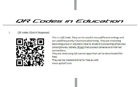 QR Codes in Education by Jason Sloan on Prezi