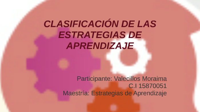 CLASIFICACIÓN DE LAS ESTRATEGIAS DE APRENDIZAJE By Moraima Valecillos