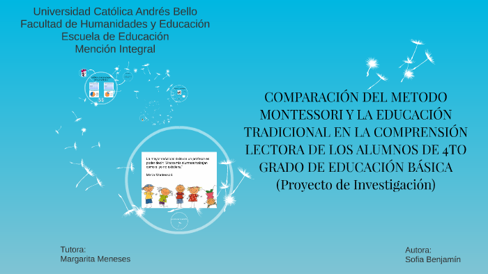 COMPARACIÓN DEL METODO MONTESSORI Y LA EDUCACIÓN TRADICIONAL by ...