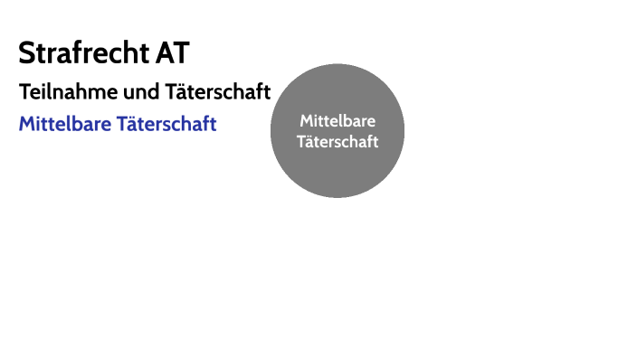 Mittelbare Täterschaft By Jenna Inhoff On Prezi