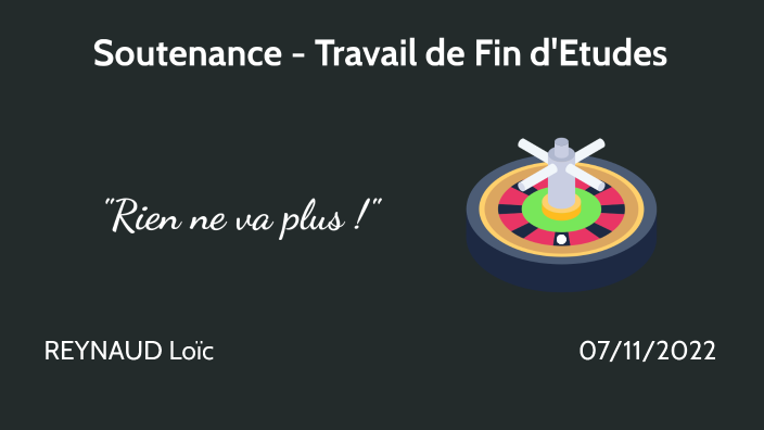 Soutenance du travail de fin d'études by loic reynaud on Prezi