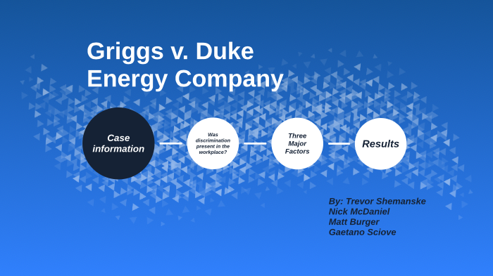 Griggs V. Duke Power By Trevor Shemanske On Prezi