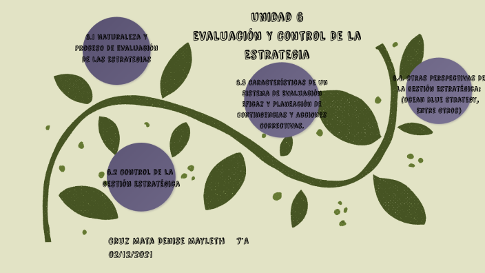 UNIDAD 6 EVALUACIÓN Y CONTROL DE LA ESTRATEGIA by DENISE MAYLETH CRUZ ...