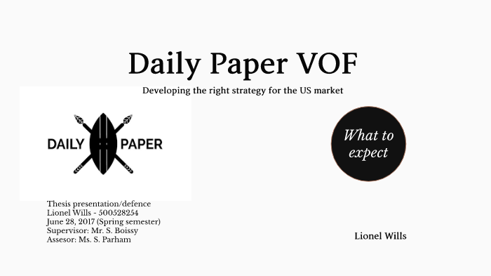 Daily Paper US Marketing Plan by Lionel Wills