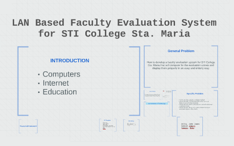 LAN Based Faculty Evaluation System for STI College Sta. Mar by rail ...