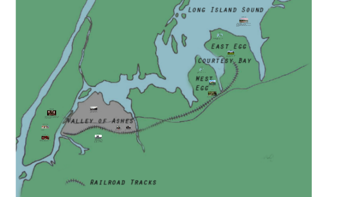 great gatsby setting map The Great Gatsby Setting Map By Mattie Gisselbeck On Prezi Next great gatsby setting map