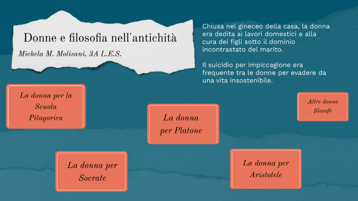 Le donne e filosofia nell'antichità by Michela M. Molisani on Prezi