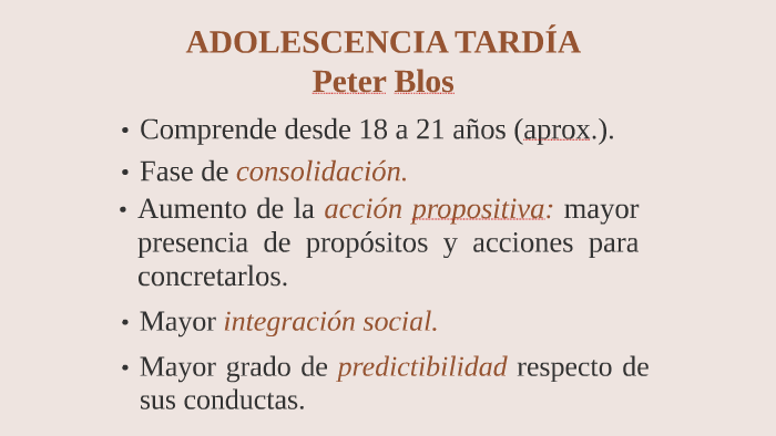 Peter Blos Psicoanalisis De La Adolescencia Resumen