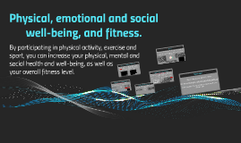 GCSE Ch6.1: Physical, emotional and social well-being, and fitness.