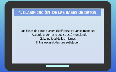 1. CLASIFICACIÓN DE LAS BASES DE DATOS By Andres Alvarez On Prezi