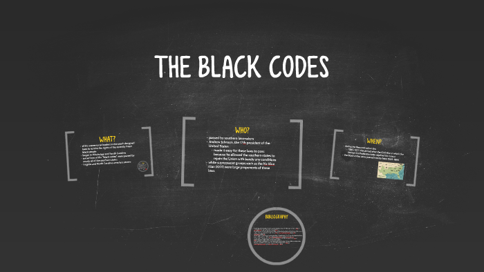 the black codes and why they matter today Images High... THE BLACK CODES by Andrew Purdy on Prezi