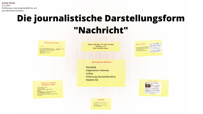 Merkmale Eines Journalistischen Textes Die journalistische Darstellungsform "Nachricht" by Lennart P on Prezi