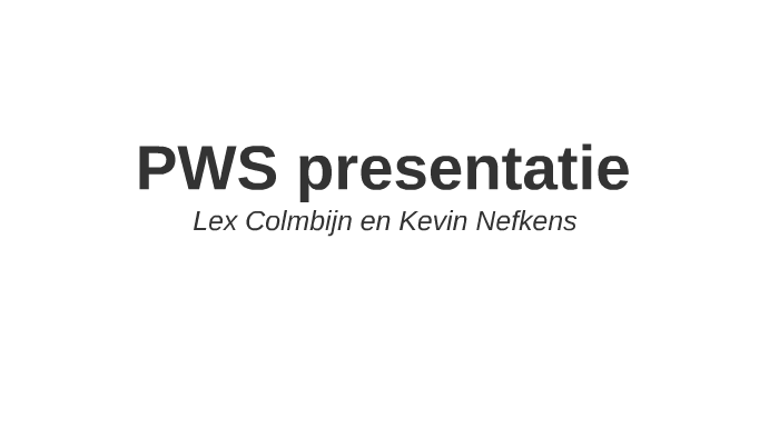 PWS presentatie by bob verpoort