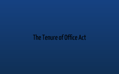 tenure of office act stanton