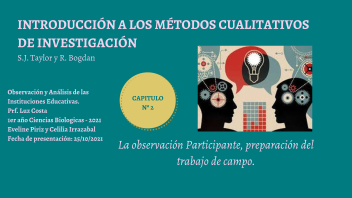 INTRODUCCION A LOS METODOS CUALITATIVOS DE INVESTIGACION by Eveline