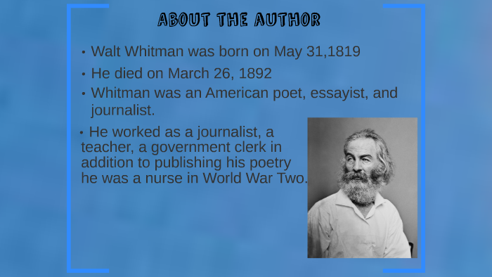 why did walt whitman wrote o captain my captain