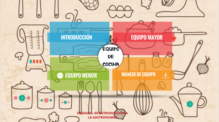 LG01 Introducción a la gastronomía. Unidad 3 Equipo en la cocina by