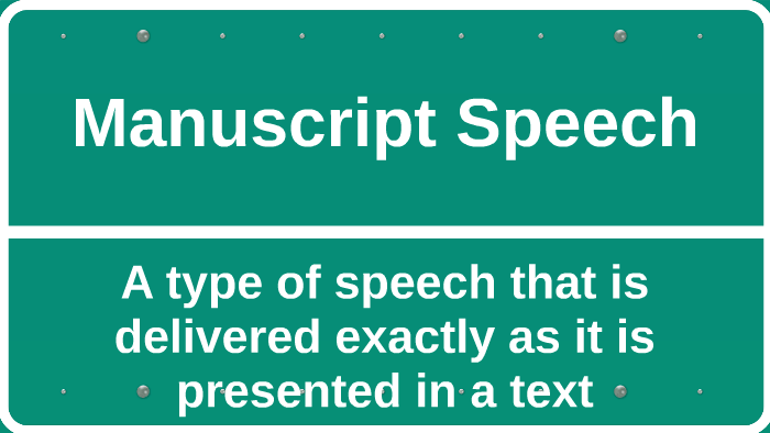 oral expression manuscript speech examples