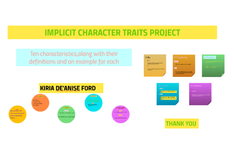 Character Trait Examples