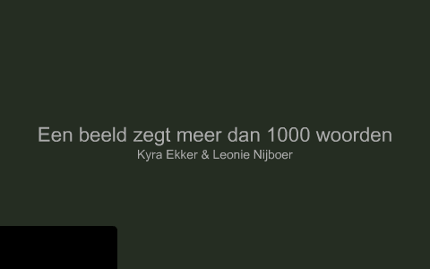 Een beeld zegt meer dan 1000 woorden by Leonie Nijboer