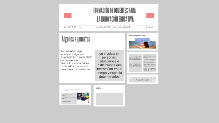 FORMACIÓN DE DOCENTES PARA LA INNOVACIÓN EDUCATIVA by Carolina Padilla ...