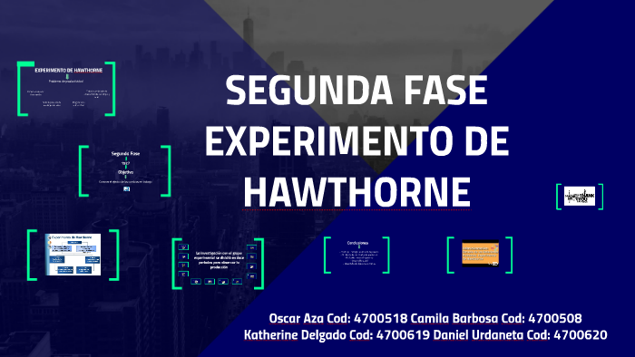 SEGUNDA FASE EXPERIMENTO DE HAWTHORNE by ivonne camila barbosa on Prezi