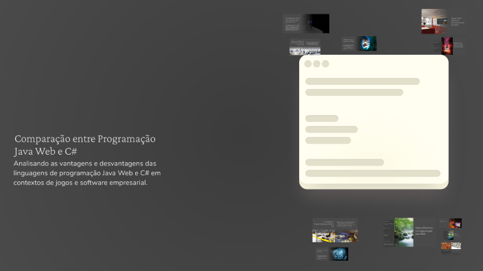 Comparação entre Programação Java Web e C# by Luciana Oliveira on Prezi
