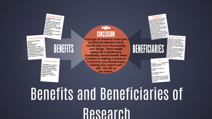 what is citing benefits and beneficiaries of the research study