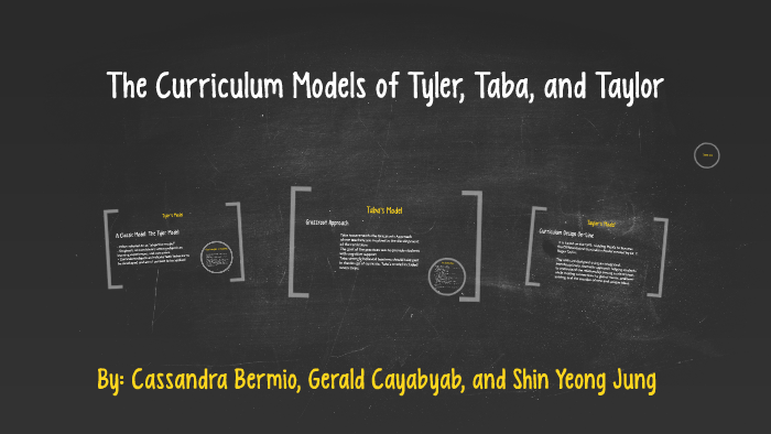 the tyler model of curriculum design
