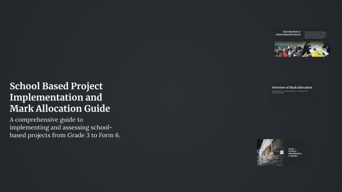 School Based Project Implementation and Mark Allocation Guide by Edmore ...
