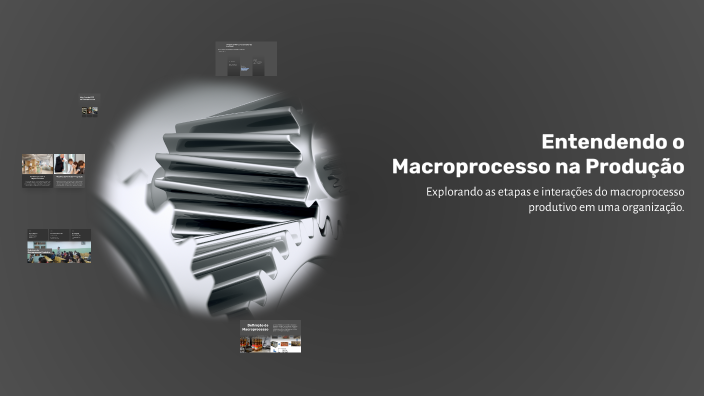Macroprocesso Entendendo o Macroprocesso na Produção by Paulo Augusto Almeida Santos ...